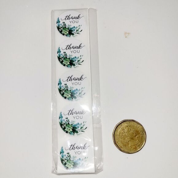 Brand new 100pcs Thank you stickers bundle set green flower - Picture 3 of 3